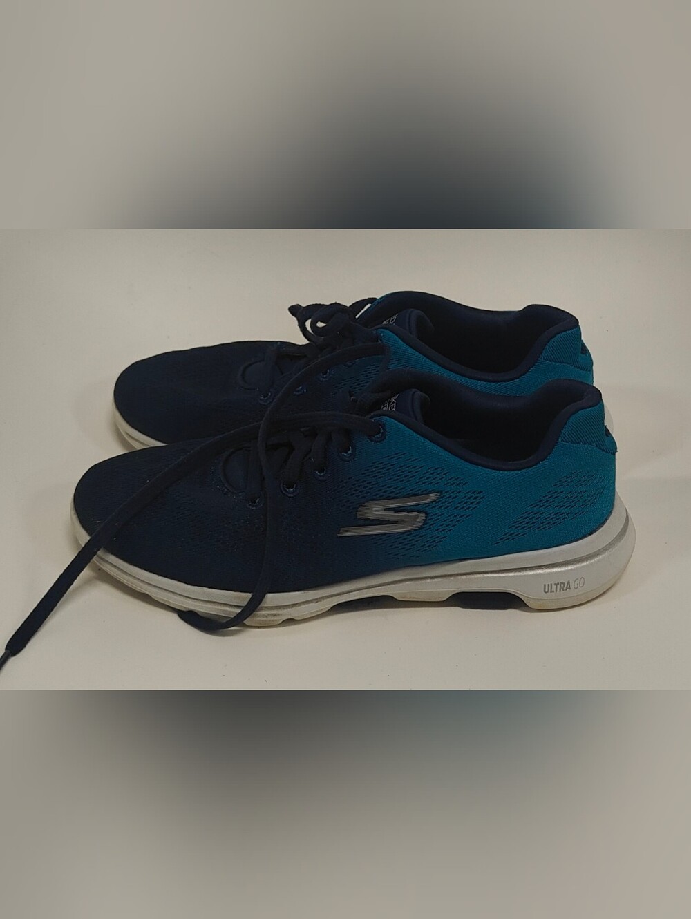 Skechers Go Walk 5 Alive Espadrille Womens 7.5 Navy White Slip On